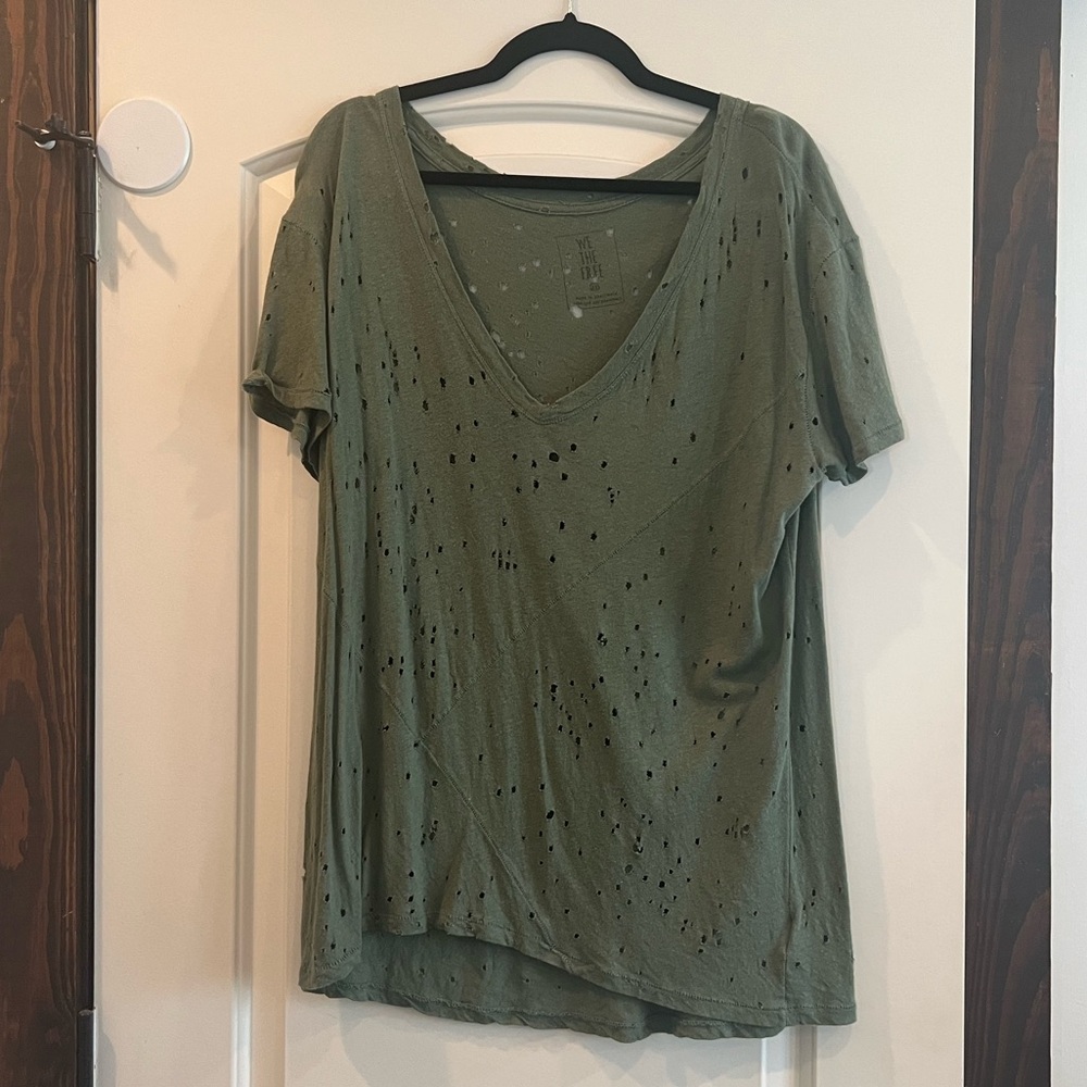 Free People Green Tee